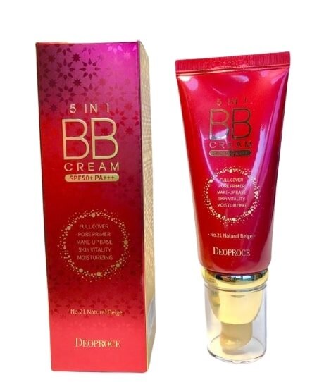 DEOPROCE 5 IN 1 BB CREAM NO.21 NATURAL BEIGE Мультифункциональный BB крем 50г