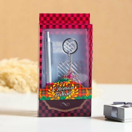 Набор подарочный 2в1 ручка брелок якорь микс 533₽