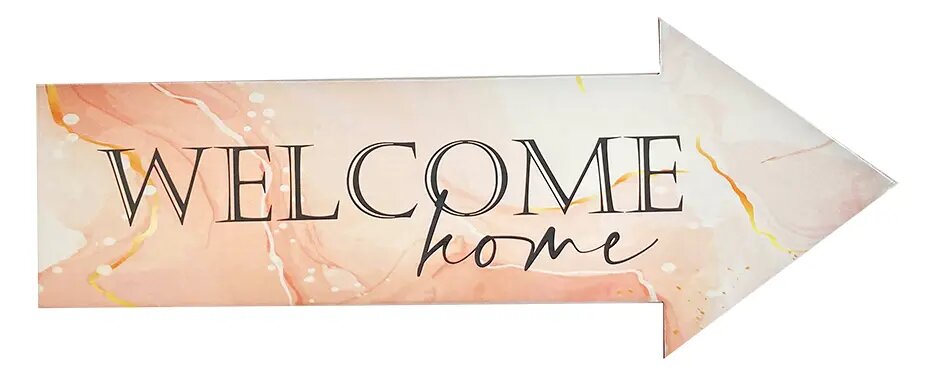 Табличка указатель Welcome Home 10х25 см