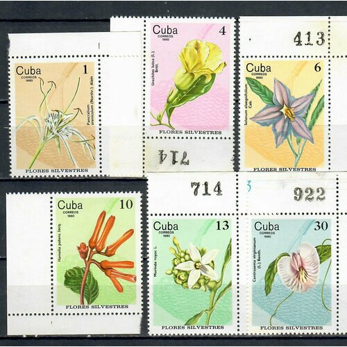 Почтовые марки Куба 1980г. Лесные цветы Цветы MNH