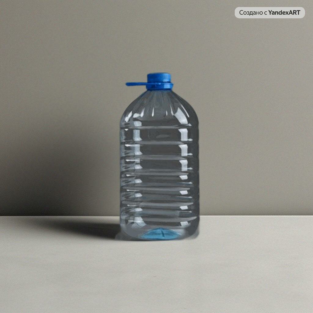 Бутылка ПЭТ 5л, квадрат, ручка+крышка (4шт)