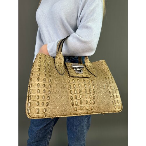 фото Сумка sefaro, фактура под рептилию, бежевый