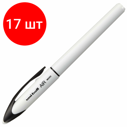 Комплект 17 шт, Ручка-роллер Uni-Ball AIR Micro, синяя, корпус белый, узел 0.5мм, линия 0.24мм, ш/к 15906, UBA-188-E WHITE koopman xmas ball 15cm 20 led micro warm white gold