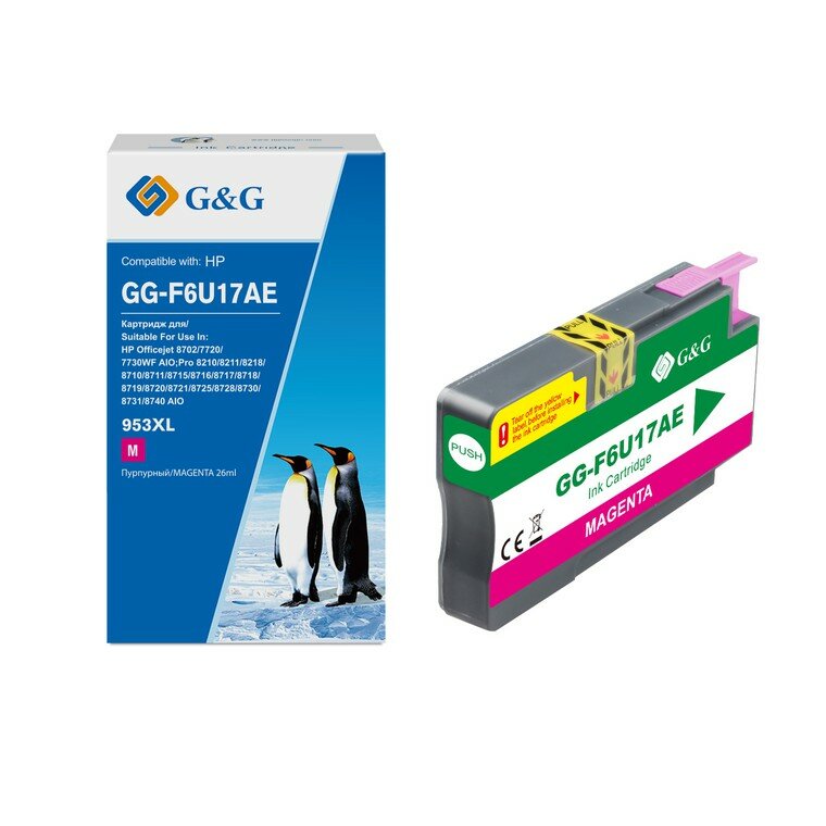 Картридж G&G GG-F6U17AE №953XL пурпурный для HP OJ Pro 7740/8210/8218/8710/8715 (26мл)