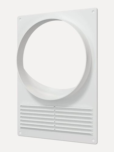 Изображение товара Фланец ERA 150ПТПР, прямоугольный, диаметр 150мм, белый, пластик, 3шт.