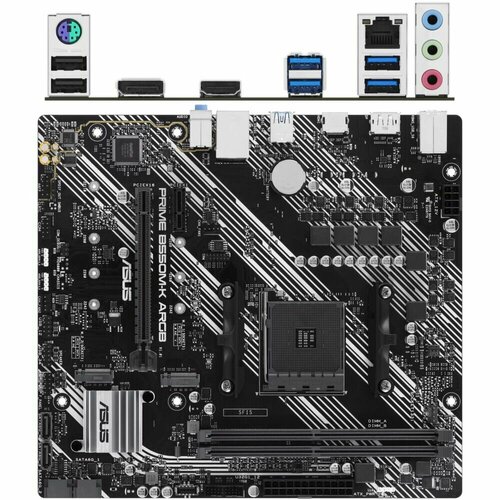 Материнская плата ASUS Prime B550M-K ARGB B550 Socket AM4 2xDDR4, 4xSATA3, RAID, 2xM.2, 2xPCI-E16x, 6xUSB3.2, DP, HDMI, Glan, mATX материнская плата asus prime b460 plus b460 socket 1200 4xddr4 6xsata3 raid 2xm 2 2xpci e16x 4xusb3 2 d sub dvi d hdmi glan atx