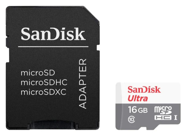 Карта памяти SanDisk Ultra microSDHC + SD Adapter 16GB 80MB/s Class 10