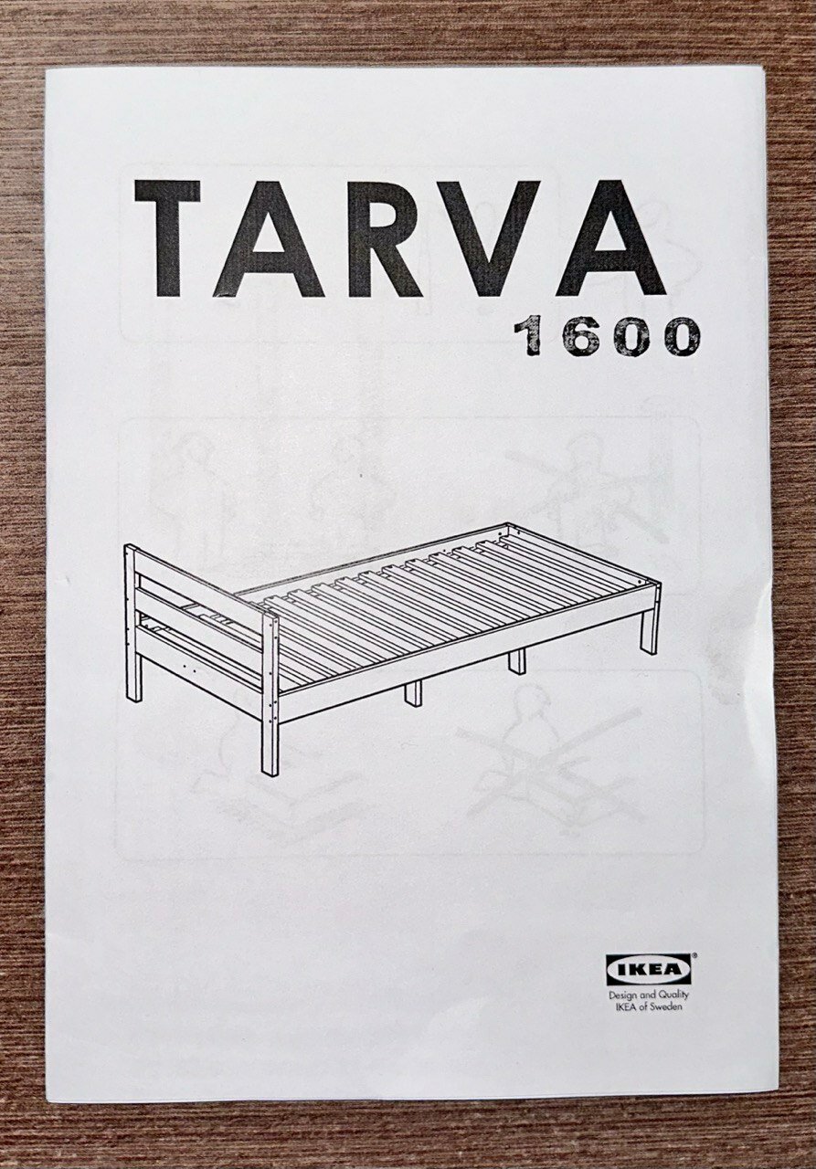 Кровать двуспальная икеа тарва, размер (ДхШ): 206х167 см, спальное место (ДхШ): 200х160 см, массив дерева, цвет: сосна — фото 1