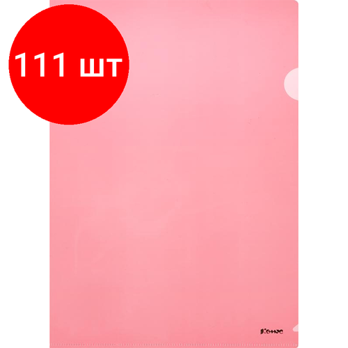 Комплект 111 штук, Папка уголок Комус А4 180мкм (красный)