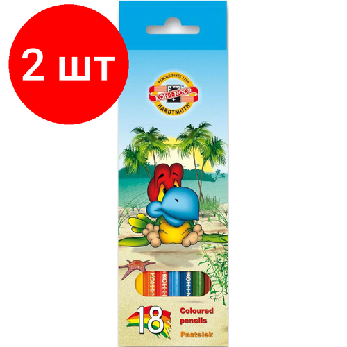 карандаши цв koh i noor birds 3553 3553018001ksrv шестигран 18цв коробка европод Комплект 2 наб, Карандаши цветные KOH-I-NOOR BIRDS 18 цв/наб 3553018001KSRV/RU