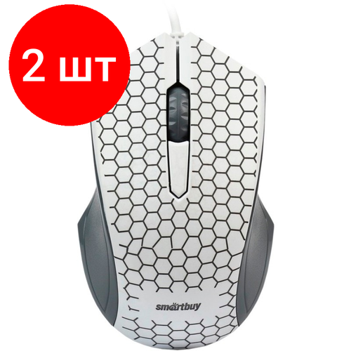 wigwam 334 Комплект 2 штук, Мышь компьютерная Smartbuy ONE 334 белая (SBM-334-W)