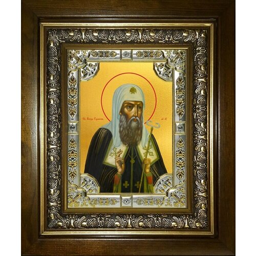 Икона Ермоген Патриарх Московский в деревянном киоте
