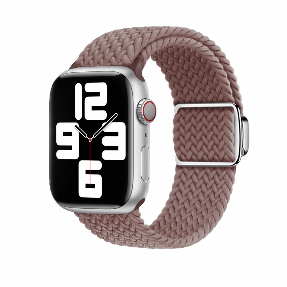 Эластичный тканевый ремешок с магнитной застёжкой для Apple Watch 1-5 6 7 8 9 серии и SE (38, 40, 41 мм), коричневый