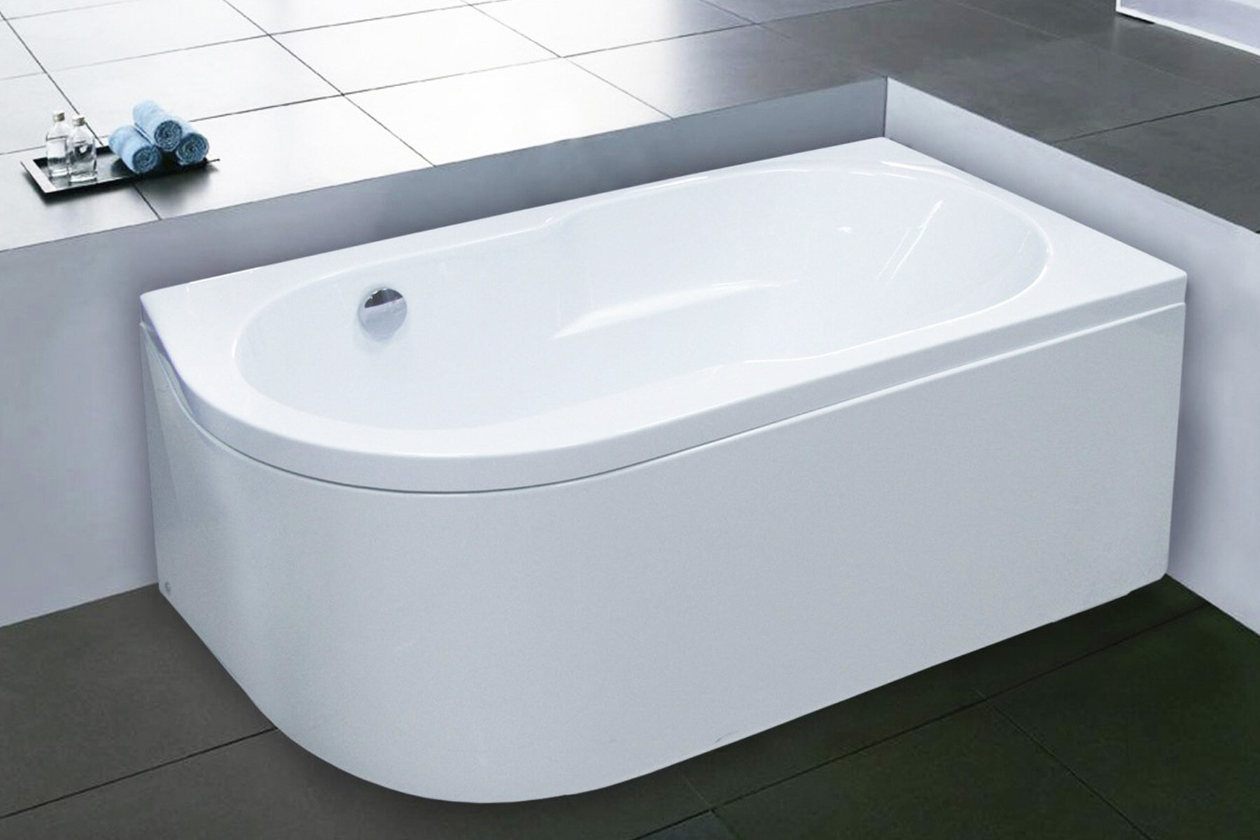 Акриловая ванна Royal Bath AZUR 140X80X58 правосторонняя