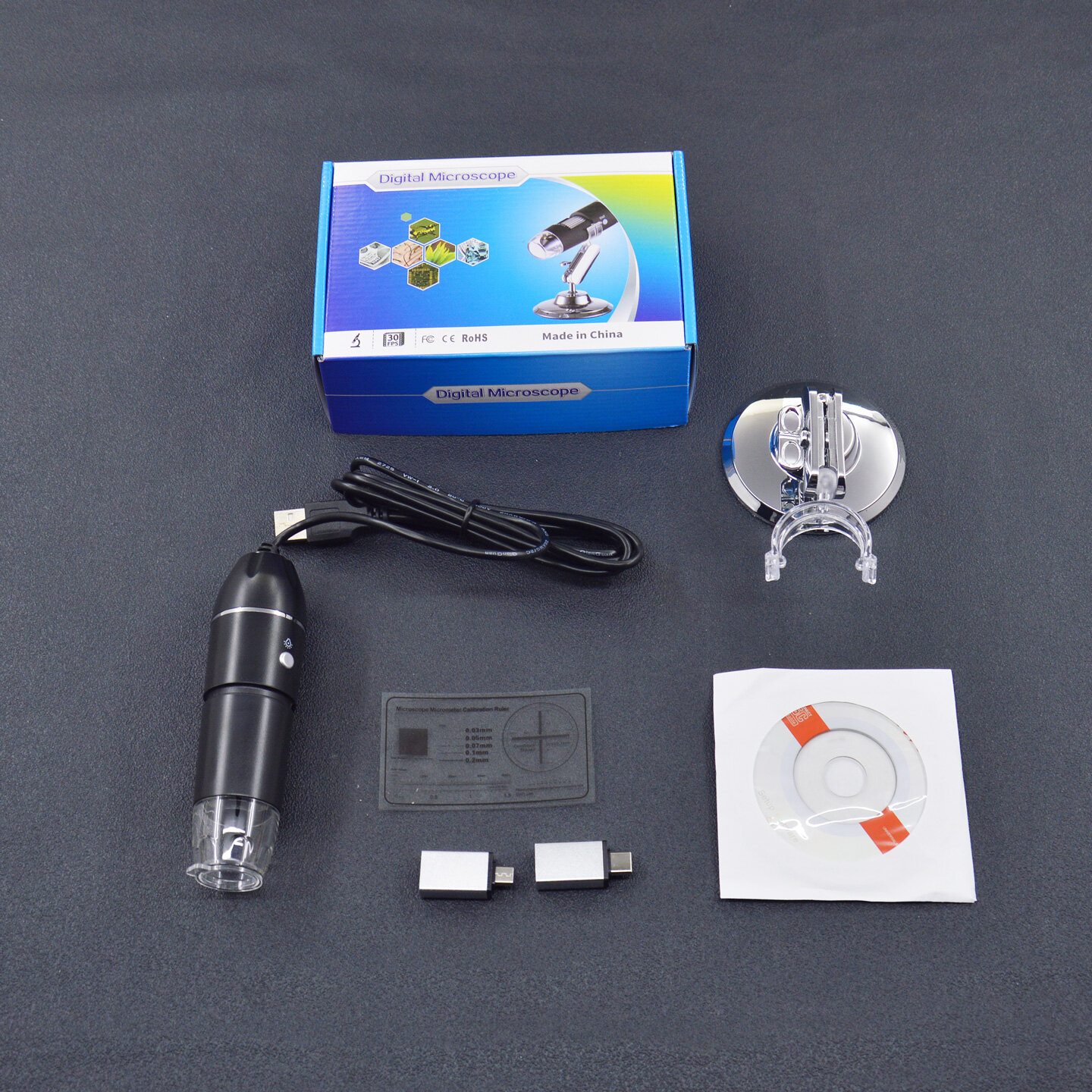 Цифровой USB микроскоп / увеличение 50х-1600х / электронный микроскоп