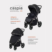 Коляска детская прогулочная всесезонная Rant Caspia 2.0 RA100, Black