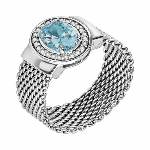 фото Кольцо diamant online, серебро, 925 проба, фианит, размер 17