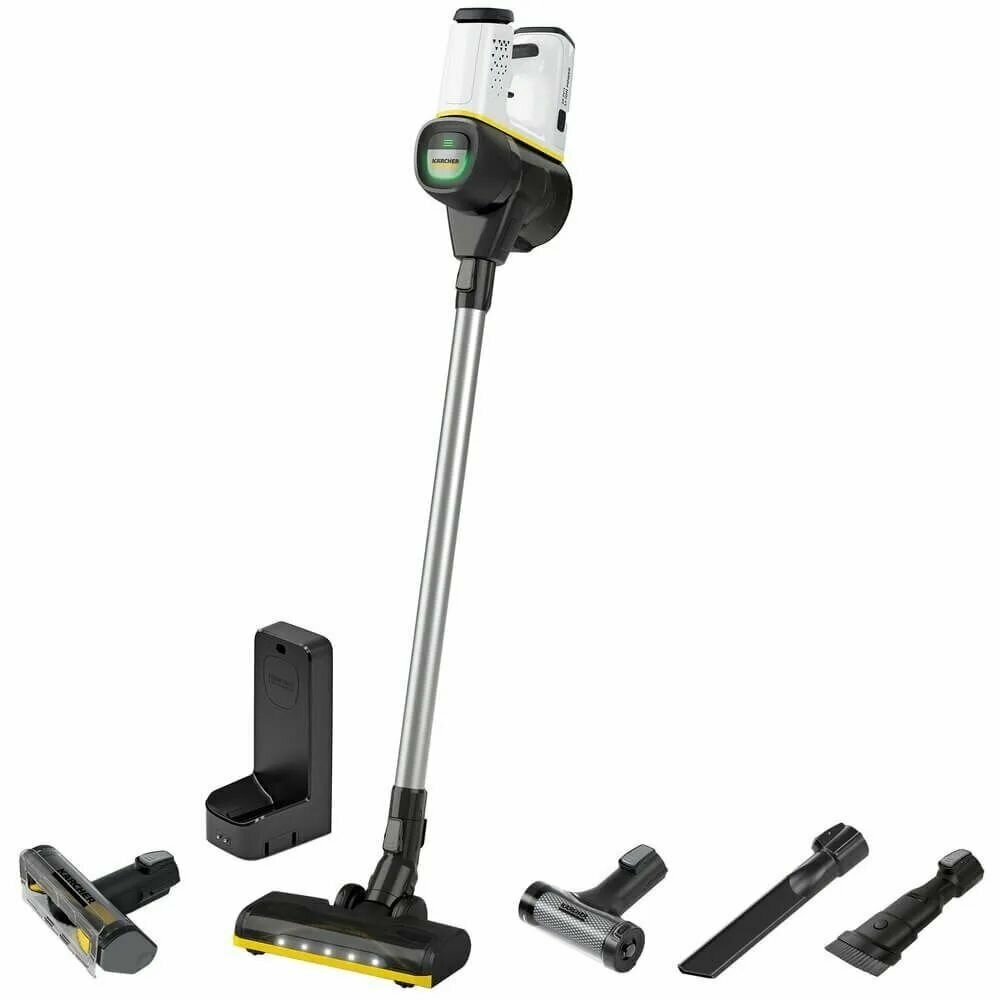 Пылесос вертикальный беспроводной Karcher VC 6 CORDLESS OURFAMILY PET 1.198-673.0, режим Boost, автономная работа до 50 мин, безмешковая система фильтрации, белый