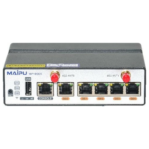 Маршрутизатор Maipu MP1800X-40W E2, 1*RJ 45 Console port,1*USB,5*10M/100M/1000M, TD-LTE, FDD-LTE, WCDMA, GSM, support WIFI(IEEE 802.11b/g/n), single