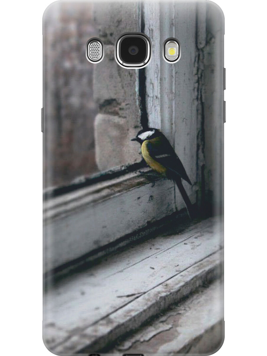 Силиконовый чехол на Samsung Galaxy J5 (2016), Самсунг Джей 5 2016 с принтом "Птичка на окне"
