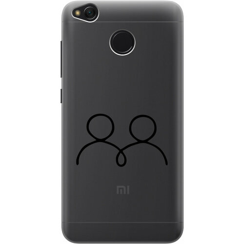 Силиконовый чехол на Xiaomi Redmi 4X, Сяоми Редми 4Х с 3D принтом Couple Lines прозрачный матовый soft touch силиконовый чехол на xiaomi redmi 4x сяоми редми 4х с 3d принтом couple lines w черный