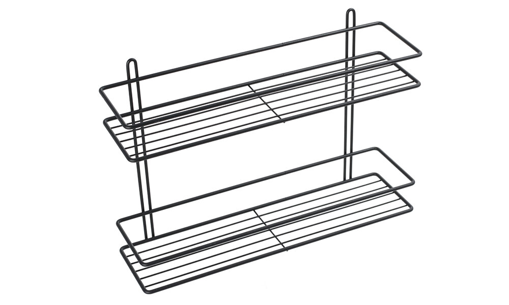 Полка прямая 2-этажная черная