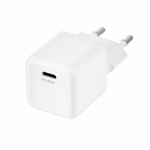 Cетевое зарядное устройство uBear Bridge USB-C, 25 Вт, GaN + Super Fast Charging белый