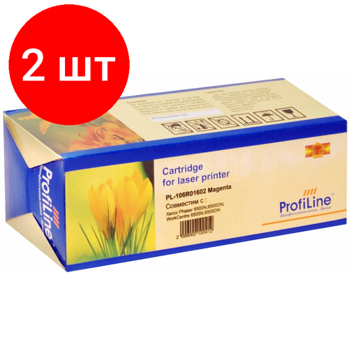 Комплект 2 штук, Картридж лазерный ProfiLine 106R01602 пур. для Xerox Ph 6500/WC 6505 profiline pl cf413x 410x 6500 стр пурпурный