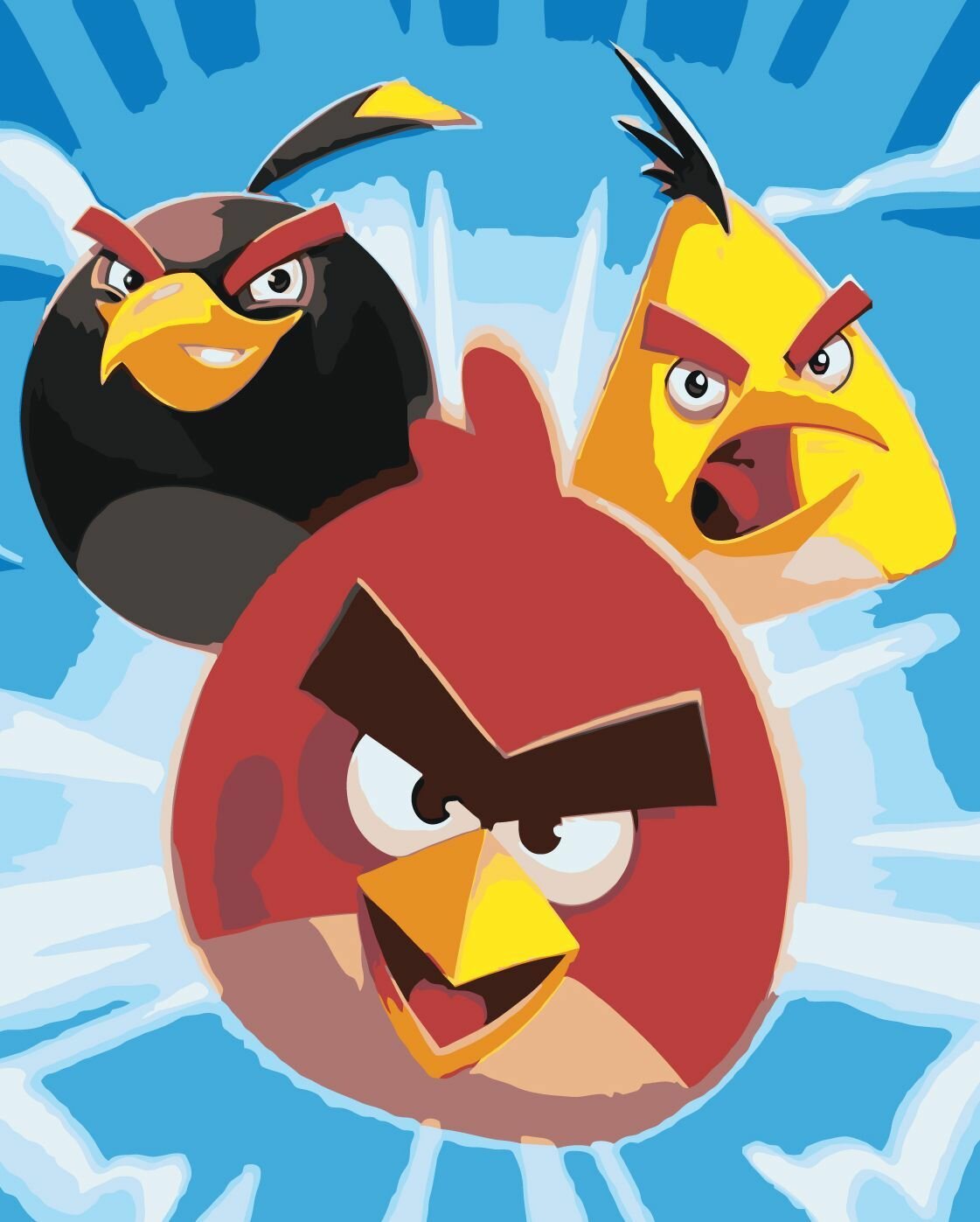 Картина по номерам Энгри Бердс Злые Птицы Angry Birds Ред