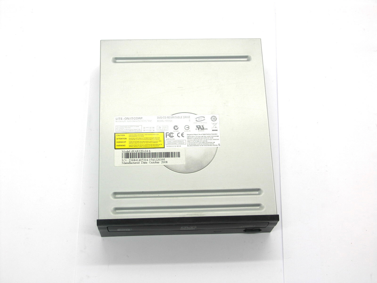 Оптический привод DVD +R/RW CD-R/RW LiteOn iHAS120-04 (SATA) черный