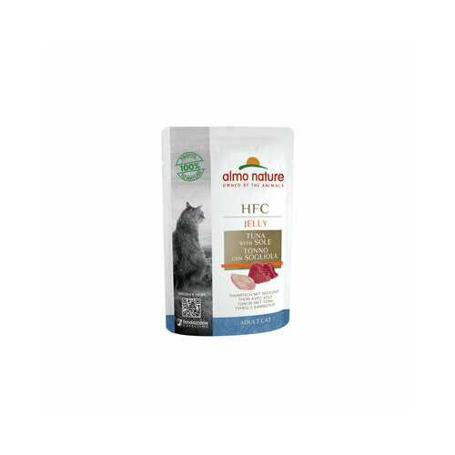 Almo Nature Паучи Тунец и Камбала в Желе для кошек (HFC - Jelly - with Tuna and Sole) 55 гр 4 шт