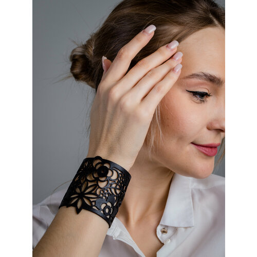 Браслет, 1 шт., размер 21 см, размер one size, черный