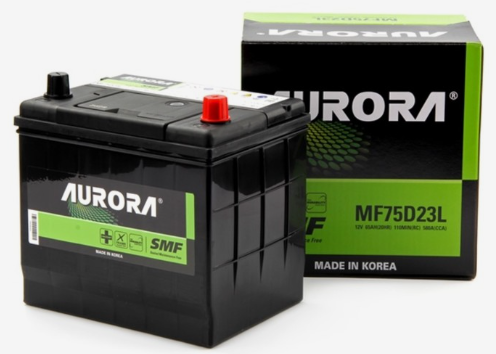 Аккумулятор автомобильный AURORA JIS MF-75D23L 65 А/ч 580А ОП (230х172х220) D23L 230x172x220