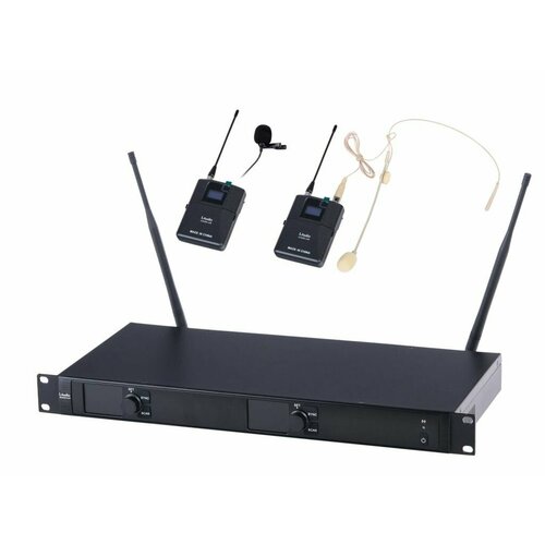 Беспроводная микрофонная система, петличка и головной микрофон, LAudio 6000-UW черный