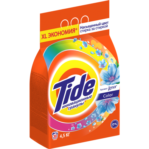 Стиральный порошок для цветного белья TIDE Аквапудра Color Аромат Lenor, автомат, 4,5кг