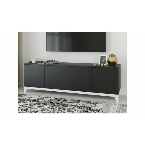 Тумба ТВ Хелен по мотивам Икея Ikea 06 черныйбелый 160х50х40 см ЛДСП 18420₽