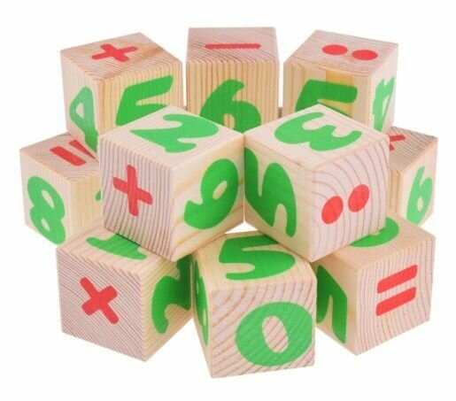 Кубики деревянные "Цифры" 12 шт.