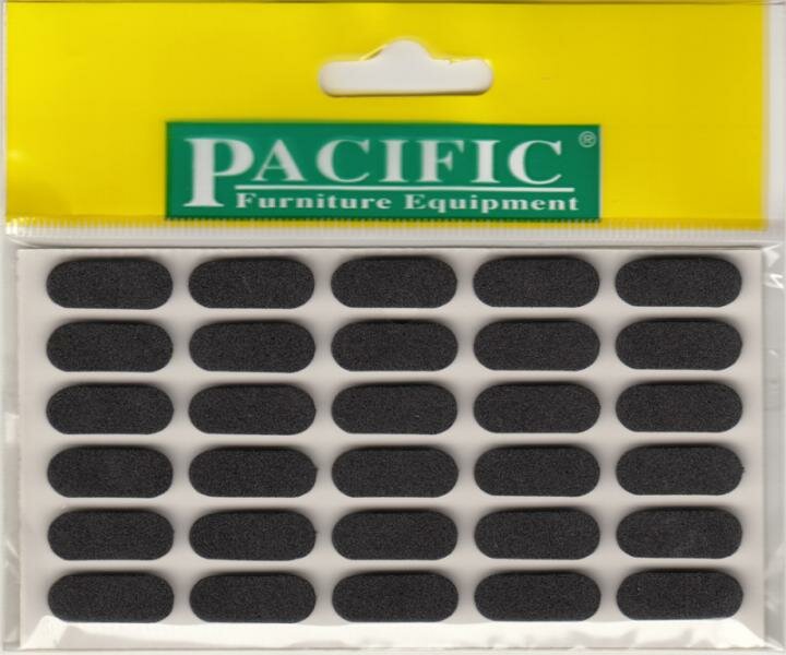 Амортизатор (демпфер) для мебели, овальный 22х8мм черный PACIFIC — фото 1