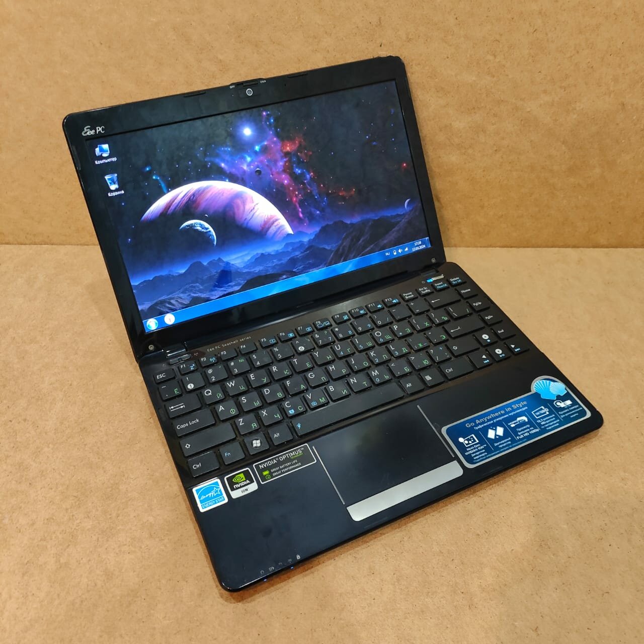 12.1" Нетбук Asus Eee PC 1215N 1366x768, Intel Atom D525 4x1,8, RAM 2 ГБ, HDD 500 ГБ, NVidia ION, Windows 7, чёрный