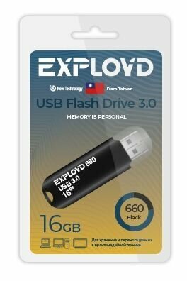 USB флэш-накопитель (EXPLOYD EX-16GB-660-Black USB 3.0)