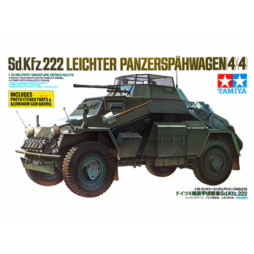 35270 Tamiya Немецкий бронеавтомобиль Sd. Kfz.222 Leichter Panzerspähwagen (1:35) icm sd kfz 247 ausf b with mg 34 немецкий бронеавтомобиль с пулеметом iiмв 1 35 сборная модель