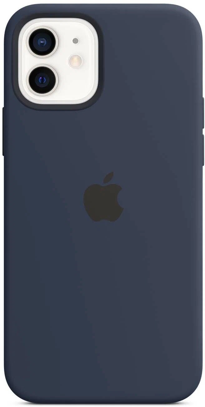 Силиконовый чехол Silicone Case MagSafe для iPhone 12/12 Pro -Темно-Синий