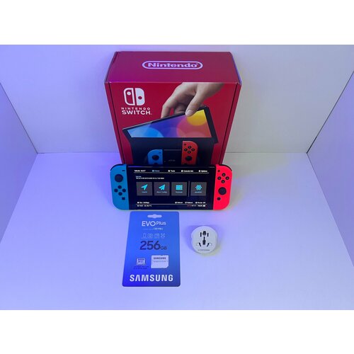 Любые игры бесплатно Nintendo Switch OLED NeonSamsung EVO 256gb PICOFLY HWFLY 4690000₽