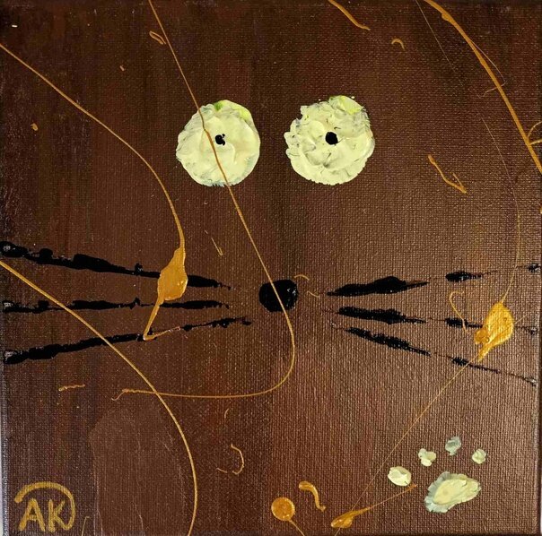 Интерьерная картина "Котик мини", абстракция