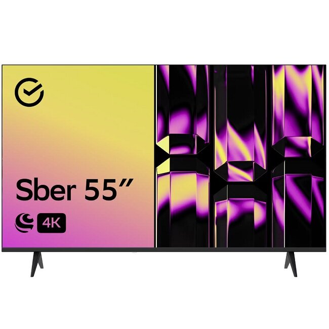 Телевизор 55" SBER 4K Ultra HD, черный (SDX-55U4126)