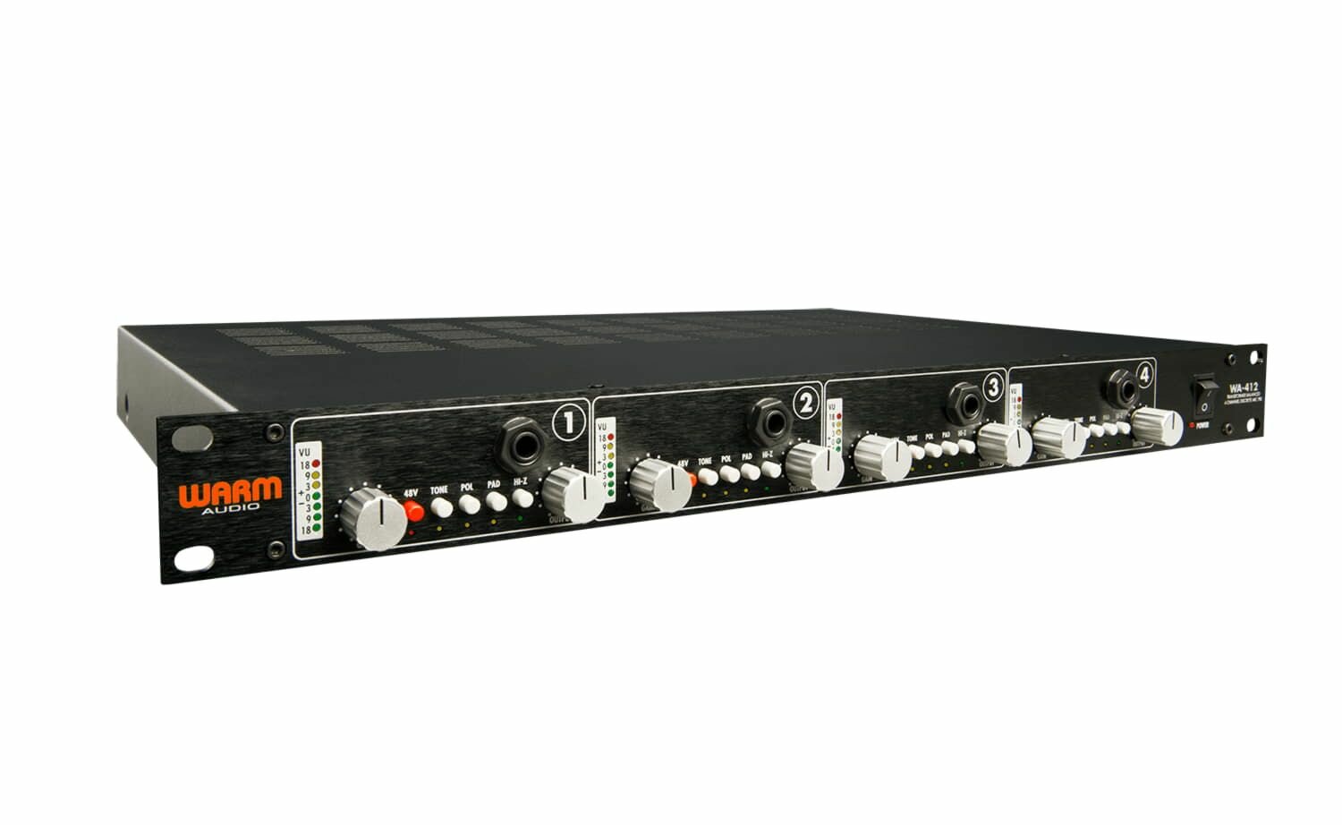 Warm Audio WA-412 4-канальный дискретный микрофонный предусилитель/инструментальный DI, усиление 65дБ, трансформатор Altran, инс - фото №6