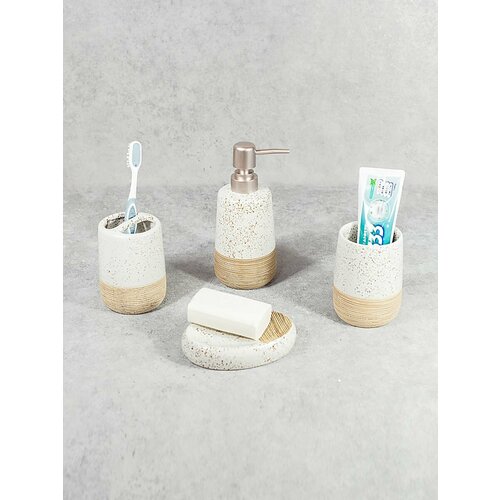 Набор для ванной Тапс мыльница дозатор дмыла стакан дщеток стакан 1574₽
