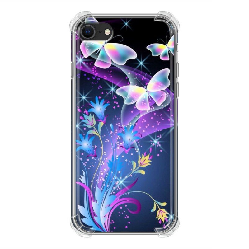 Дизайнерский силиконовый с усиленными углами чехол для Айфон 7 / Айфон SE 2020 Бабочки