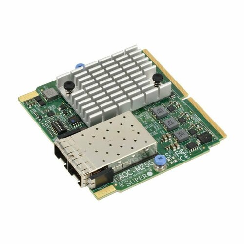 SuperMicro Сетевой адаптер SuperMicro AOC-M25G-i2SM SIOM 2-Port 25Gb Ethernet Controller Card AOC-M25G-i2SM supermicro контроллер supermicro aoc mtgn i2sm o 2 портовая сетевая карта 10 гбит с с адаптером для установки в корпуса u aoc mtgn i2sm o