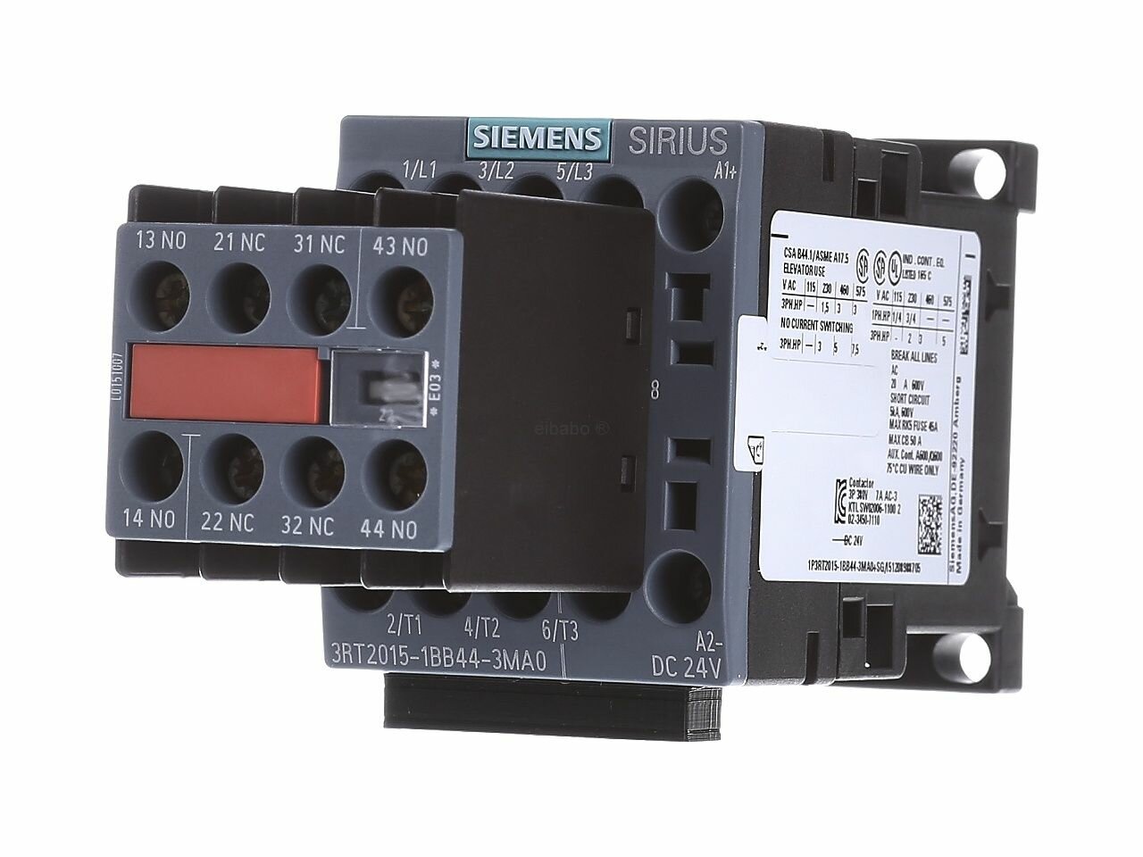 Магнитный контактор 7A 24VDC 3RT2015-1BB44-3MA0 – Siemens – 4011209847255